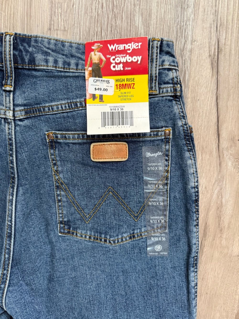 Wrangler Blue High-Rise Straight Jeans - Picture 3 of 4